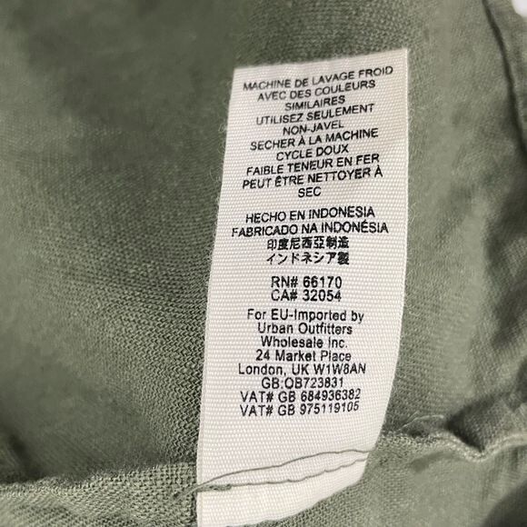 Free People Women's Cinched Waist Double Breasted Blazer Green Small Military - Picture 10 of 10